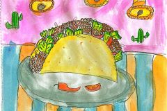 Amelie, Art 4-5, Watercolor Taco
