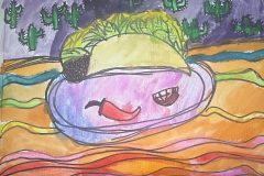Eleanor, 4-5 Art, Watercolor Taco